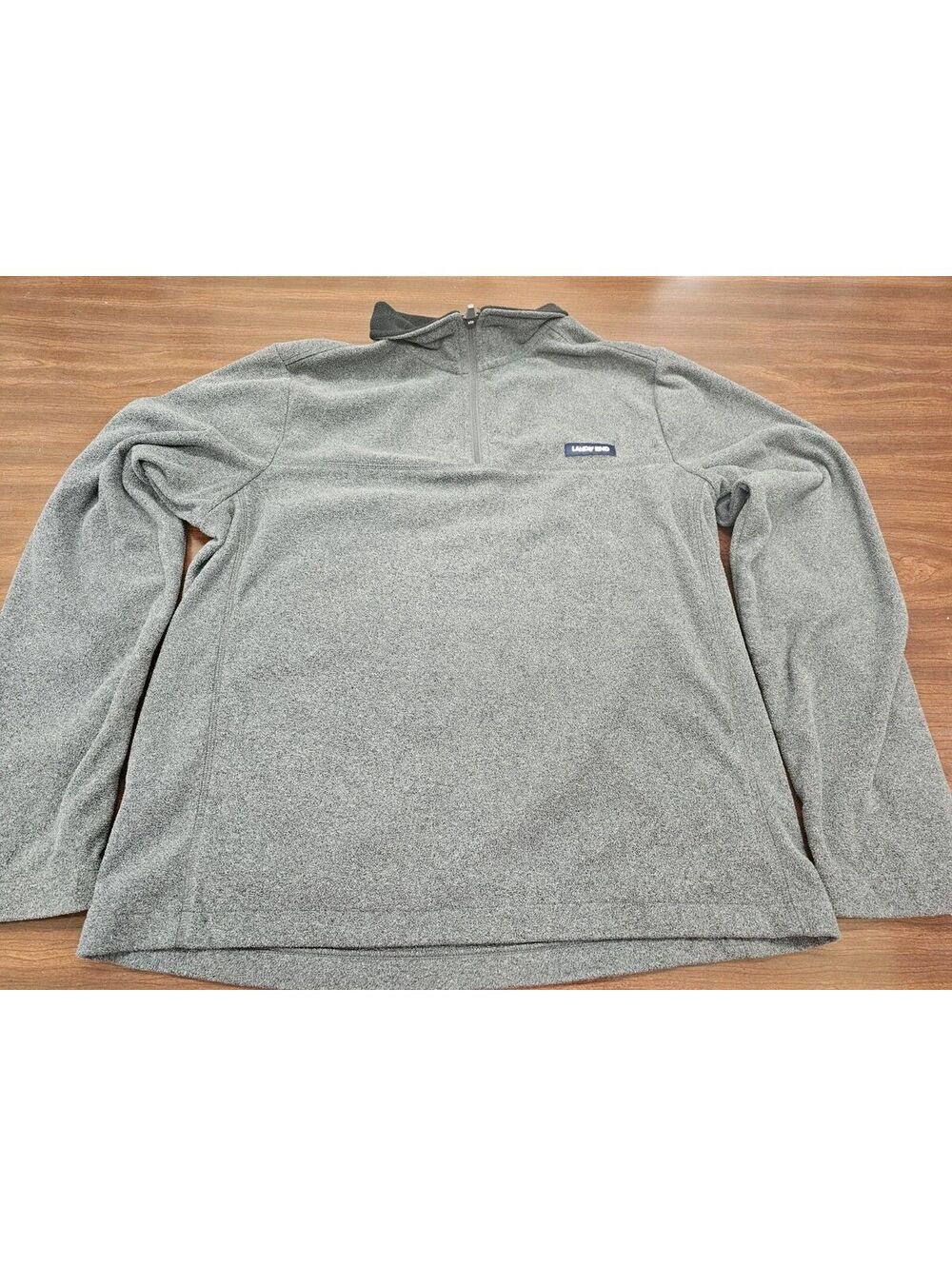 Lands End Men M 38-40 Gray Fleece Quarter Zip Pullover Sweatshirt Outdoor Casual